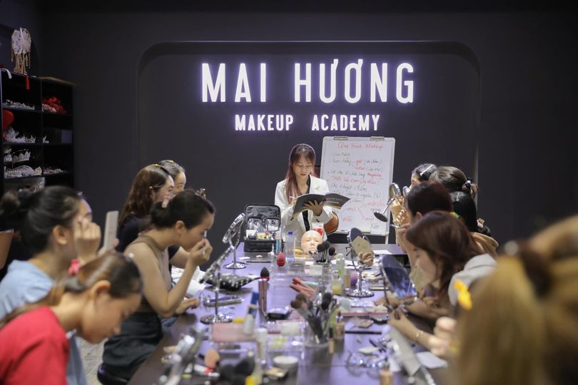 Makeup academy training session